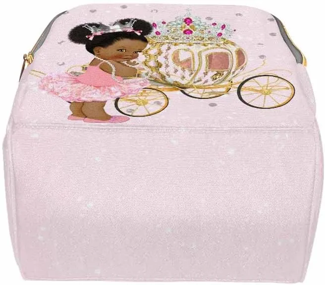 Custom Crown Pumpkin Cart Diaper Bag Personalized Nappy Bag with Name Nursing Bags Fashion Shoulders Bag Casual Backpack Daypack Travel Bag for Men Women