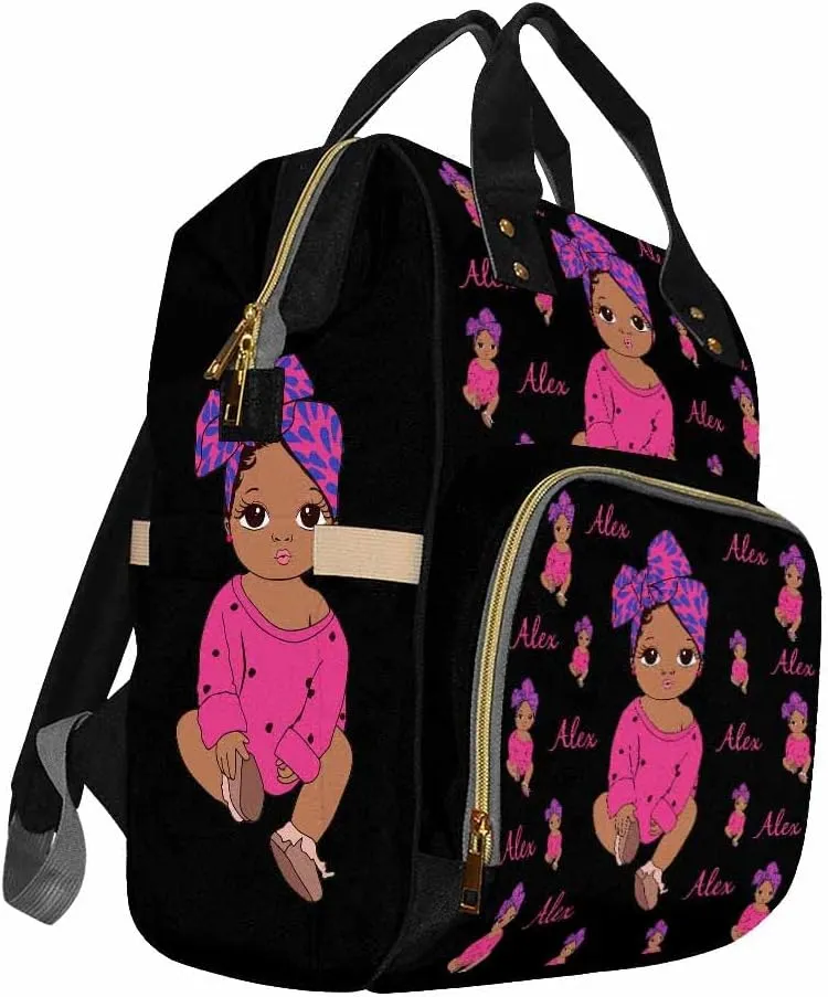 Custom Diaper Bag Backpack Personalized Cute Nappy Bag with Text Nursing Bags Fashion Shoulders Bag Casual Daypack Travel Bag for Men Women