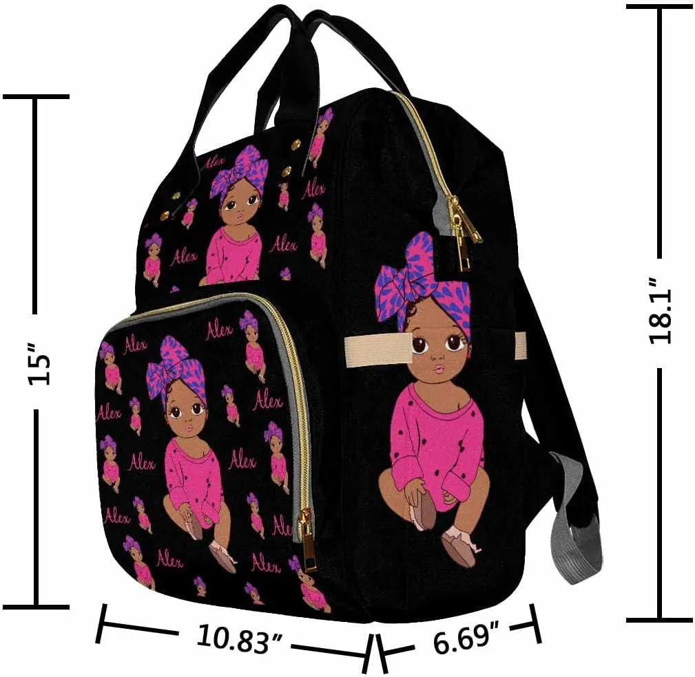 Custom Diaper Bag Backpack Personalized Cute Nappy Bag with Text Nursing Bags Fashion Shoulders Bag Casual Daypack Travel Bag for Men Women