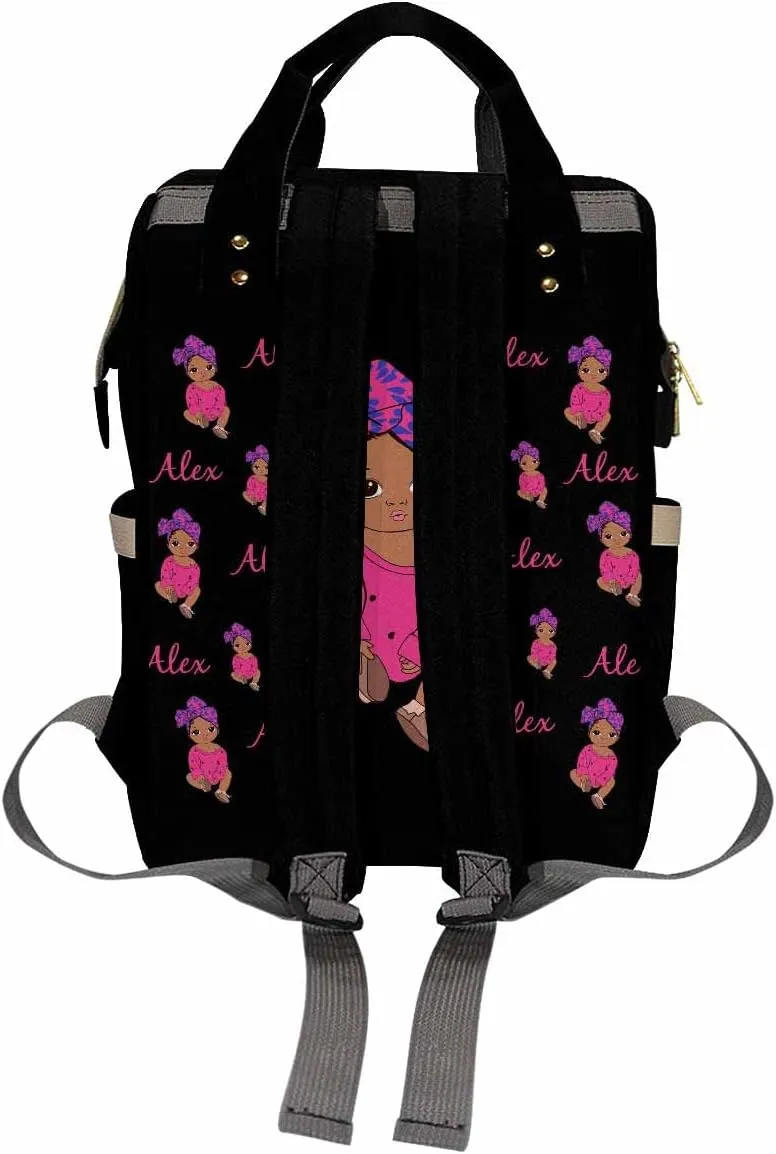 Custom Diaper Bag Backpack Personalized Cute Nappy Bag with Text Nursing Bags Fashion Shoulders Bag Casual Daypack Travel Bag for Men Women