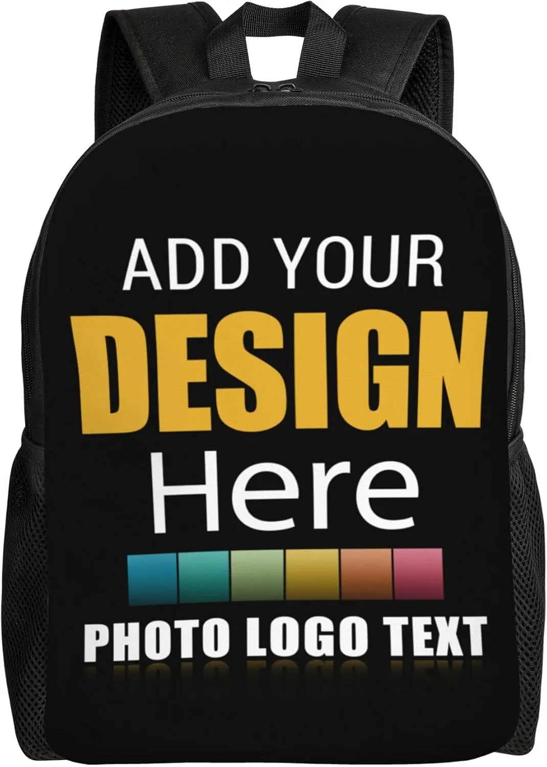 Custom Laptop Backpack Personalized Photo Text Logo Water Resistant Business Computer Bag Hiking Daypacks Shoulder Bag for Men Women Adult Travel Work (16x11.8x4.5in)