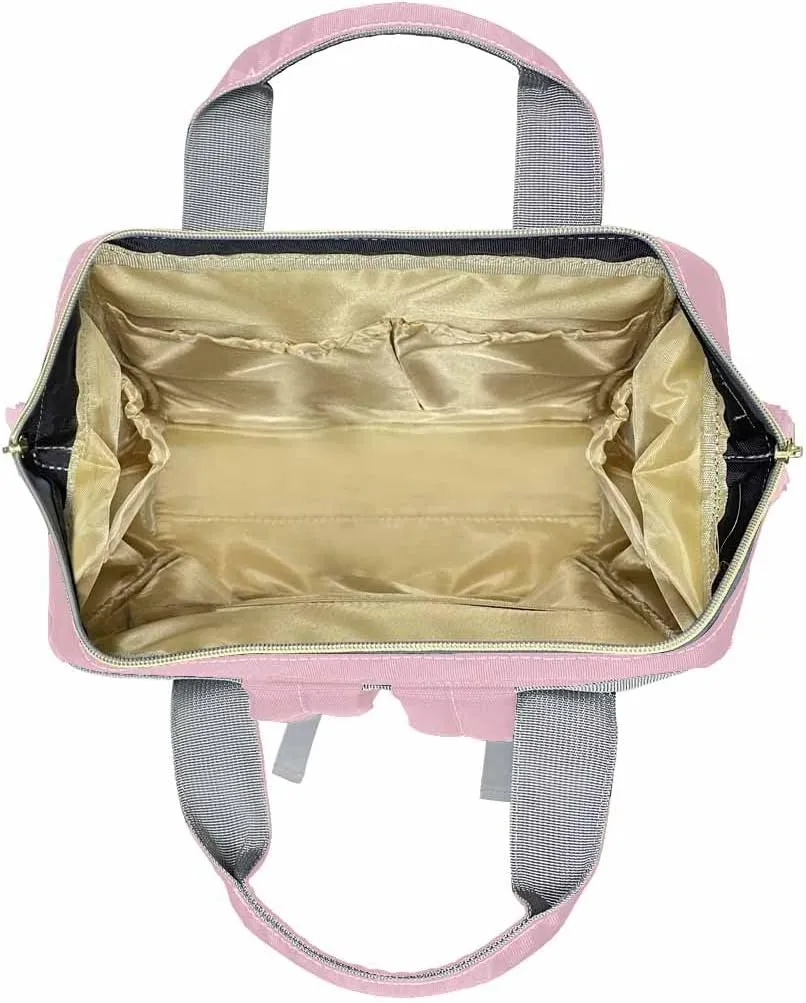 Custom Name Backpack, Little Princess Pink Personalized Diapering Bag Backpack Nappy Bags Fashion Casual Daypack Travel Shoulder Bag for Unisex Hiking Camping Work