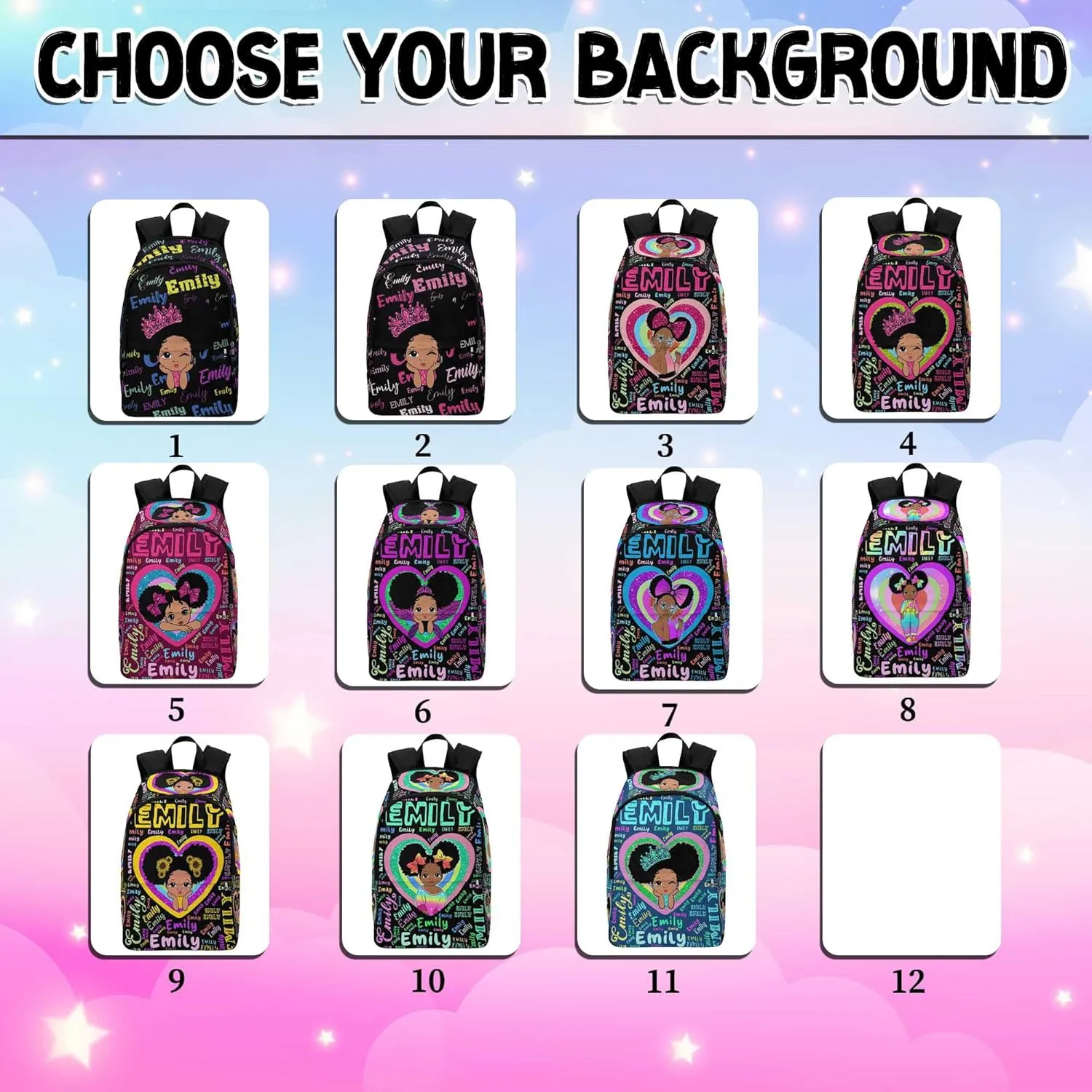 Custom Name Backpack Lunch Bag Set for Kids, Personalized Dreamy Hearts Monogram Schoolbag Lunch Bag with Name Customized Travel Bag Knapsack Backpack for Teens