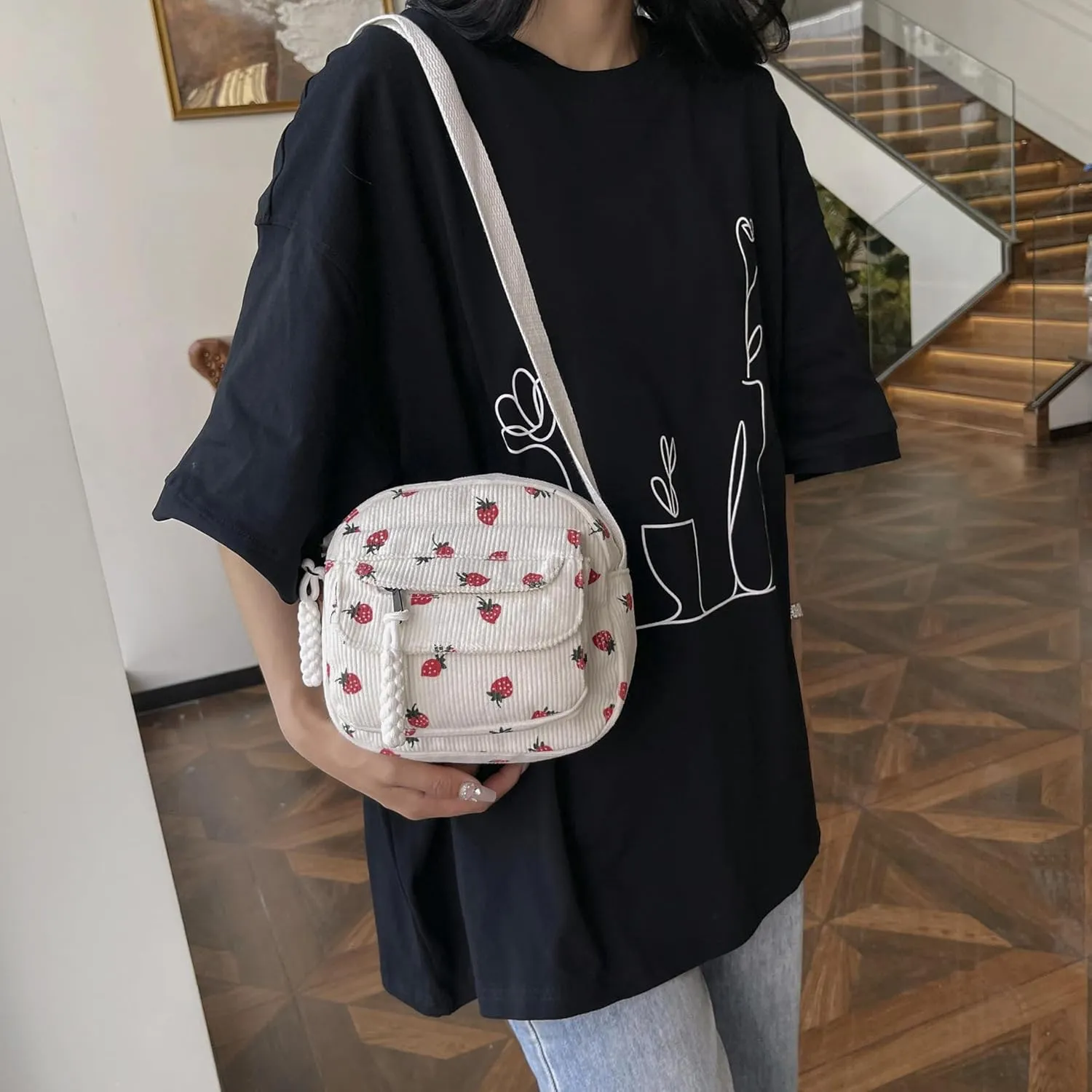 Cute Mini Purse Strawberry Purse Cute Bag Kawaii Purse Cute Crossbody Bag Corduroy Bag Purse Kawaii Stuff
