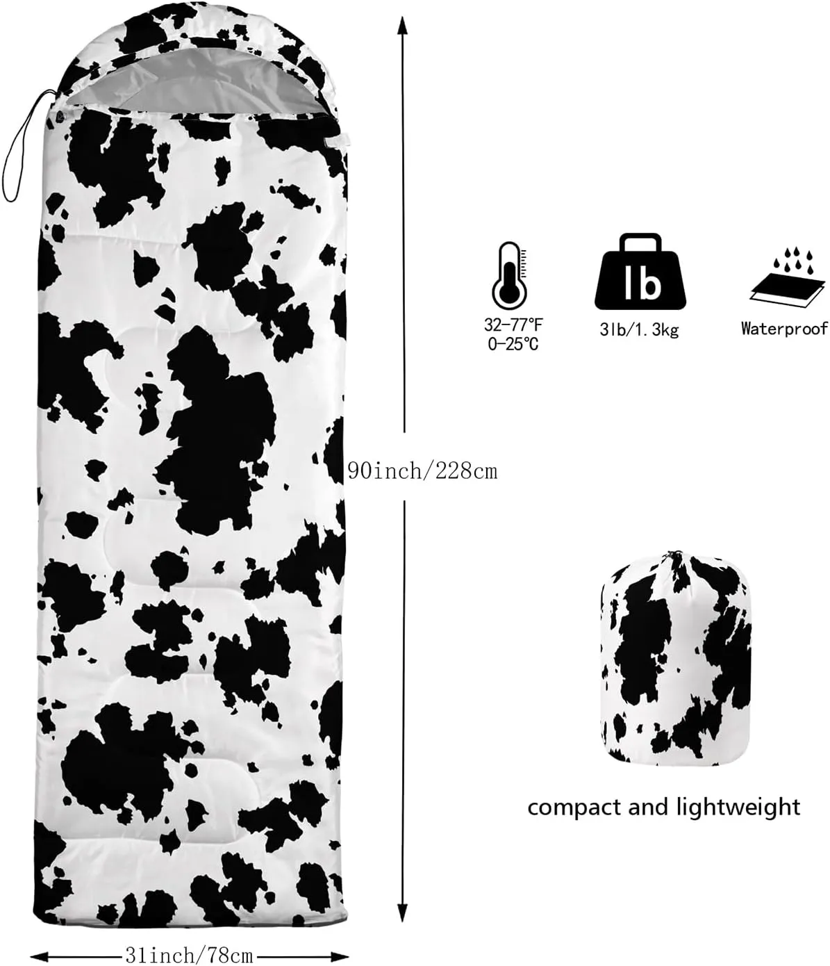 CVHOUSE Camping Sleeping Bags,3 Season Warm & Cool Weather,Lightweight,Waterproof Sleeping Bags for Adults & Kids,Traveling,and Outdoors,Camping Gear Equipment