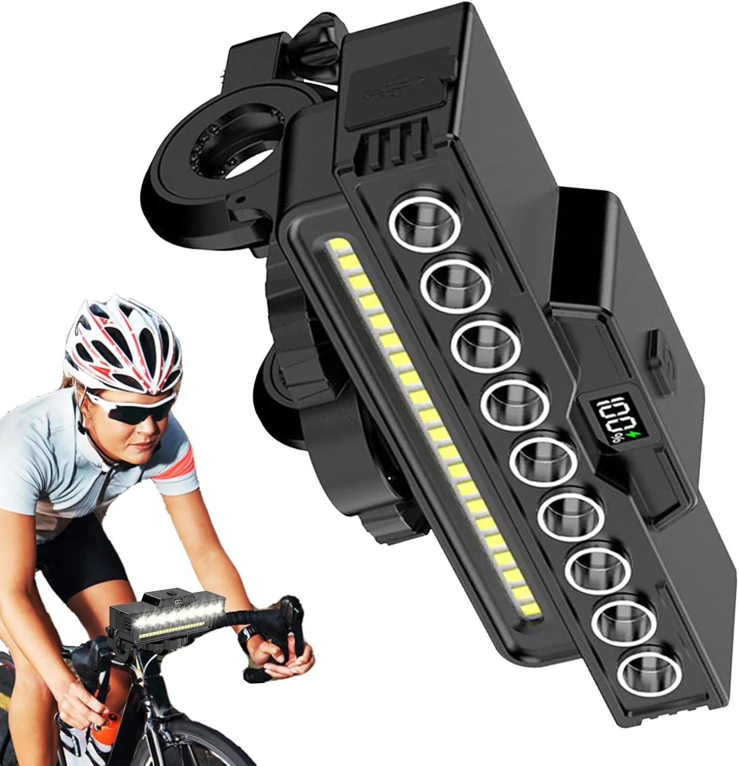 Cycling Headlight - 130db Safety Horn Lights for Bike,Safety Lighting Equipment, Cycling Accessories for Night Riding Short-Distance Commuting