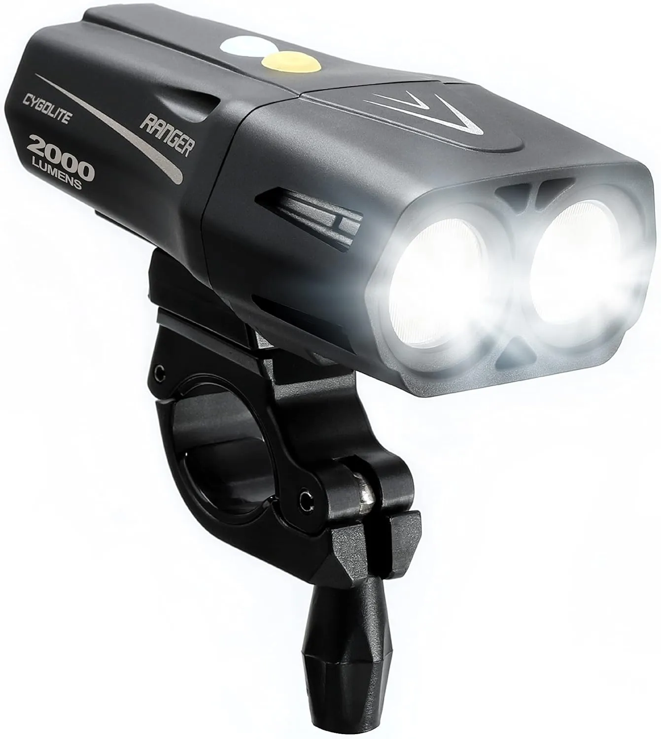Cygolite Ranger 2,000 Lumen Endurance Bicycle Light– Ultra High Run Time– 9 Light Modes– Fine Tuneable Brightness- IP67 Waterproof– USB Rechargeable– Road & Mountain