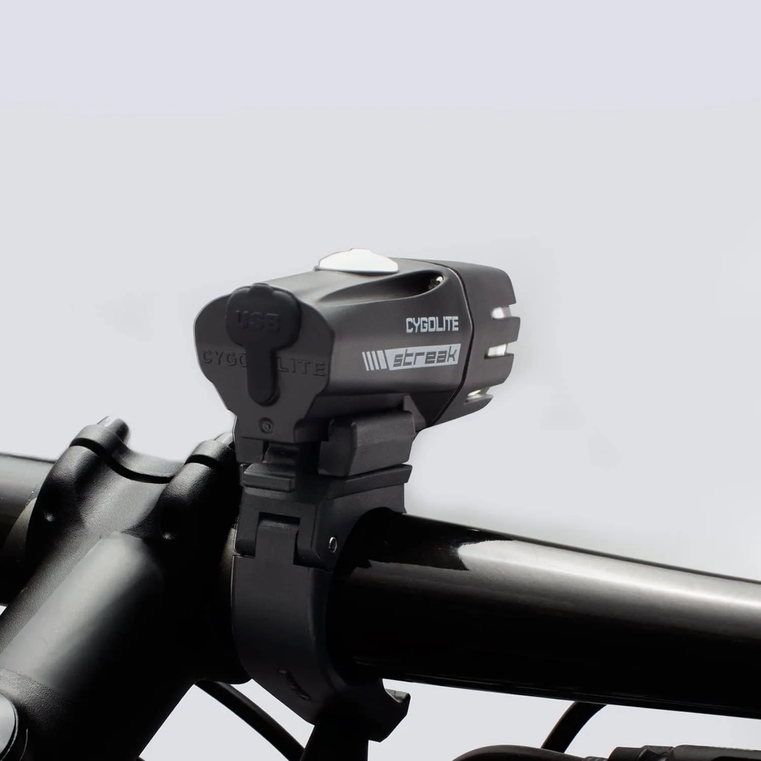 Cygolite Streak– 450 Lumen Bike Light– 5 Night Modes & Daytime Flash Mode– Compact & Durable– IP67 Waterproof– Secured Hard Mount– USB Rechargeable Headlight– for Road & Commuter Bicycles , Black