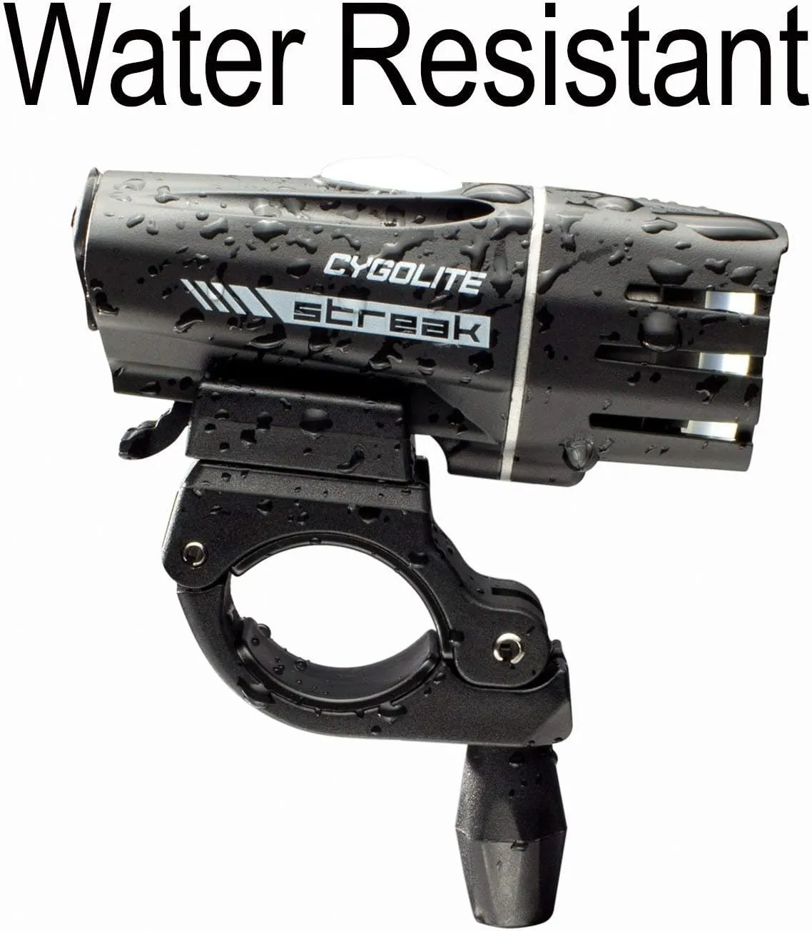 Cygolite Streak– 450 Lumen Bike Light– 5 Night Modes & Daytime Flash Mode– Compact & Durable– IP67 Waterproof– Secured Hard Mount– USB Rechargeable Headlight– for Road & Commuter Bicycles , Black