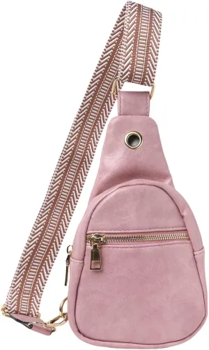 Daypack Day Pack for Man Woman Fashion Chest Bag Soft Leather Texture Crossbody Bag Large Capacity Simple Retro