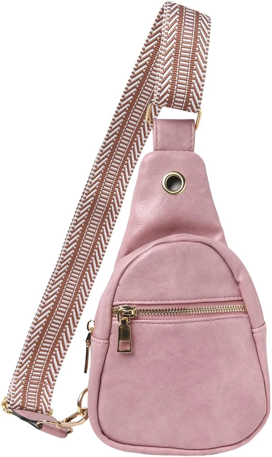 Daypack Day Pack for Man Woman Fashion Chest Bag Soft Leather Texture Crossbody Bag Large Capacity Simple Retro