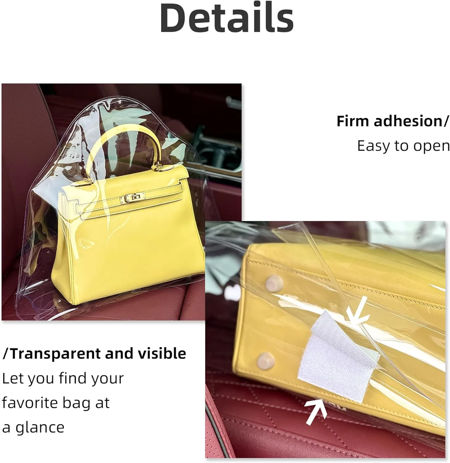 DGAZ Clear Dust Bags for Luxury Handbags,Waterproof Purse Storage Bag,Lightweight Handbag Protector(Small)