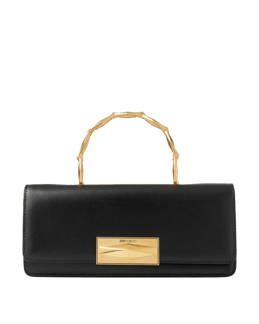 Diamond Chain Top Handle Bag in Black