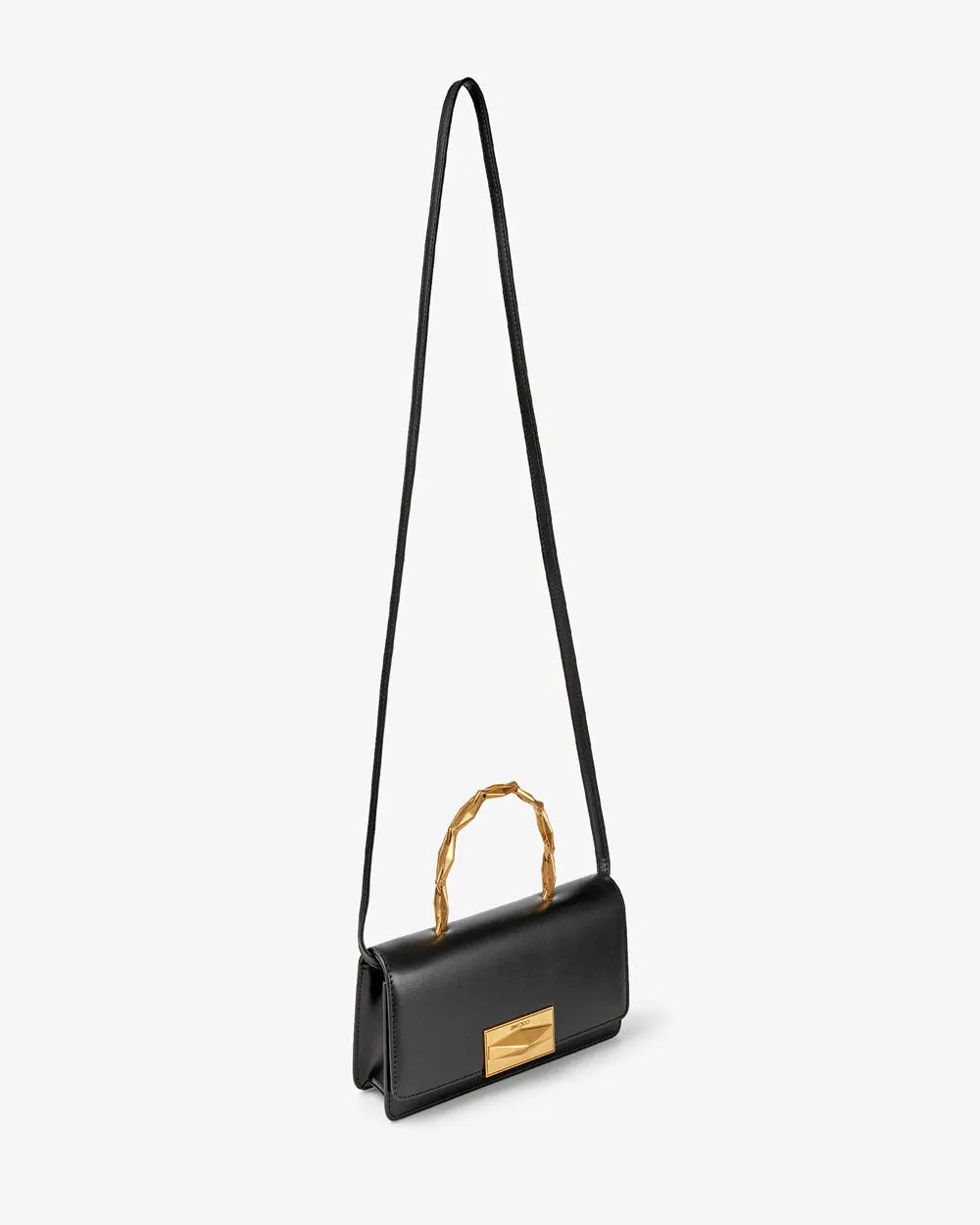 Diamond Chain Top Handle Bag in Black