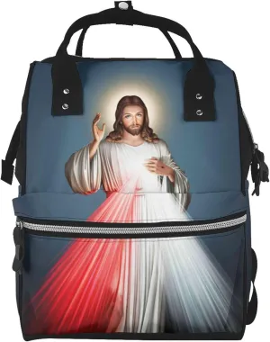 Divine Mercy Large Capacity Mummy Maternity Bag Multifunctional Diaper Backpack 3D Print Travel Backpack