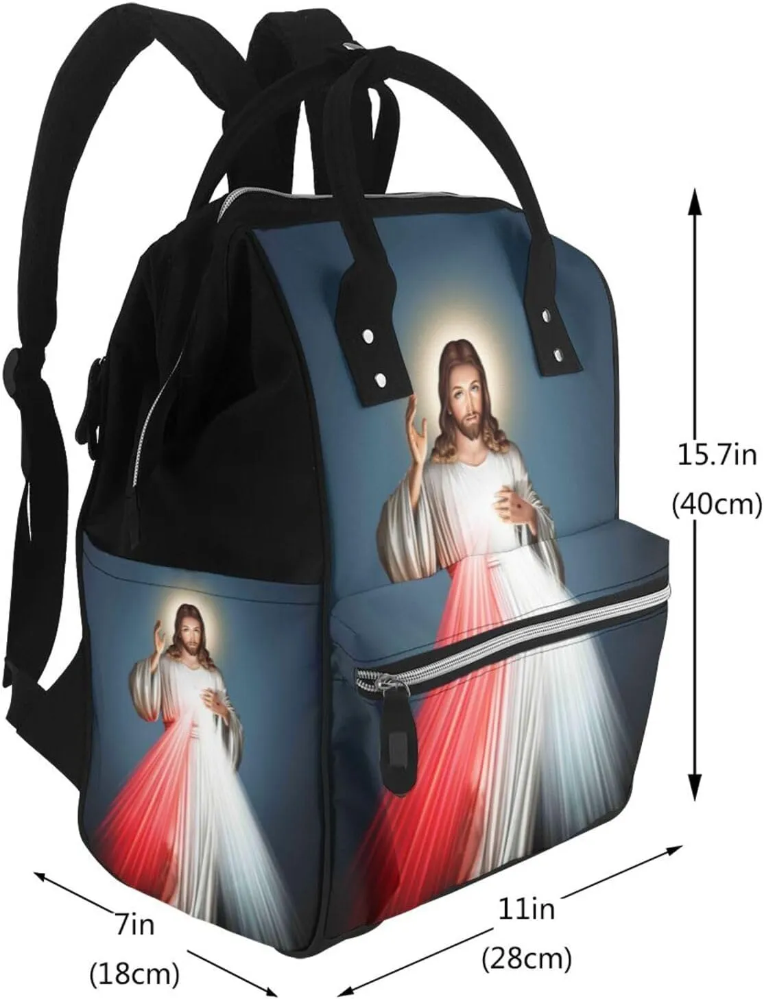 Divine Mercy Large Capacity Mummy Maternity Bag Multifunctional Diaper Backpack 3D Print Travel Backpack