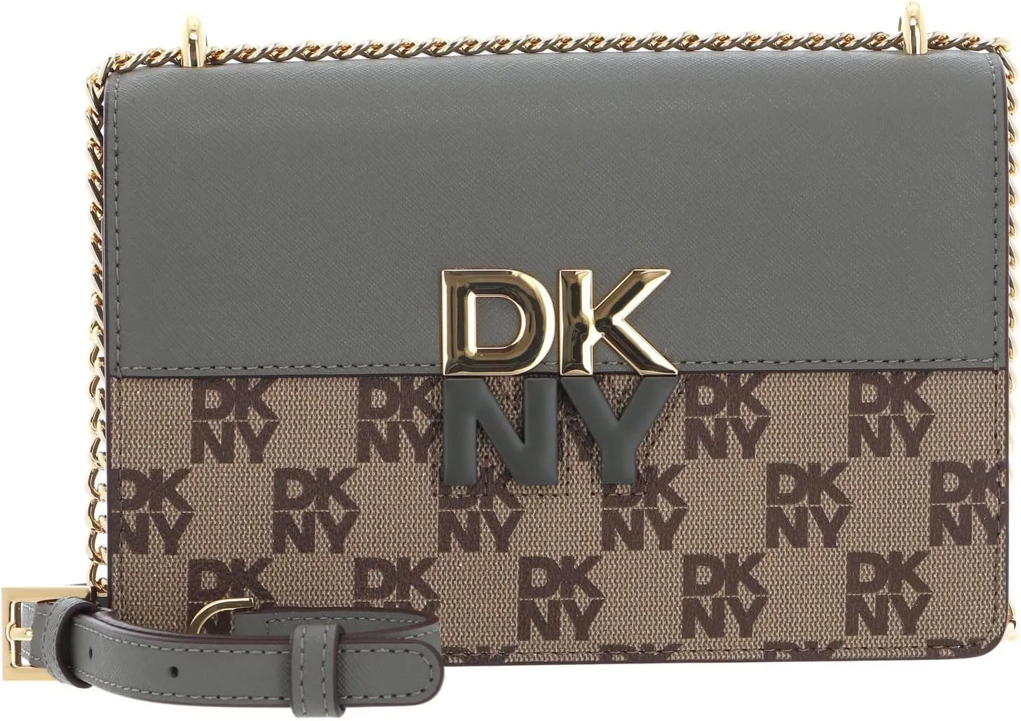 DKNY Women's Echo Small Chain Flap Bag, Chino/Olive, S