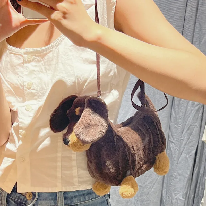 Dog Plush Toy Doggy Cute Cartoon Crossbody Bags