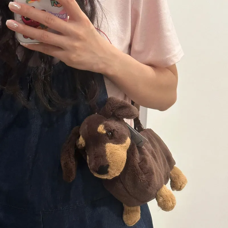 Dog Plush Toy Doggy Cute Cartoon Crossbody Bags