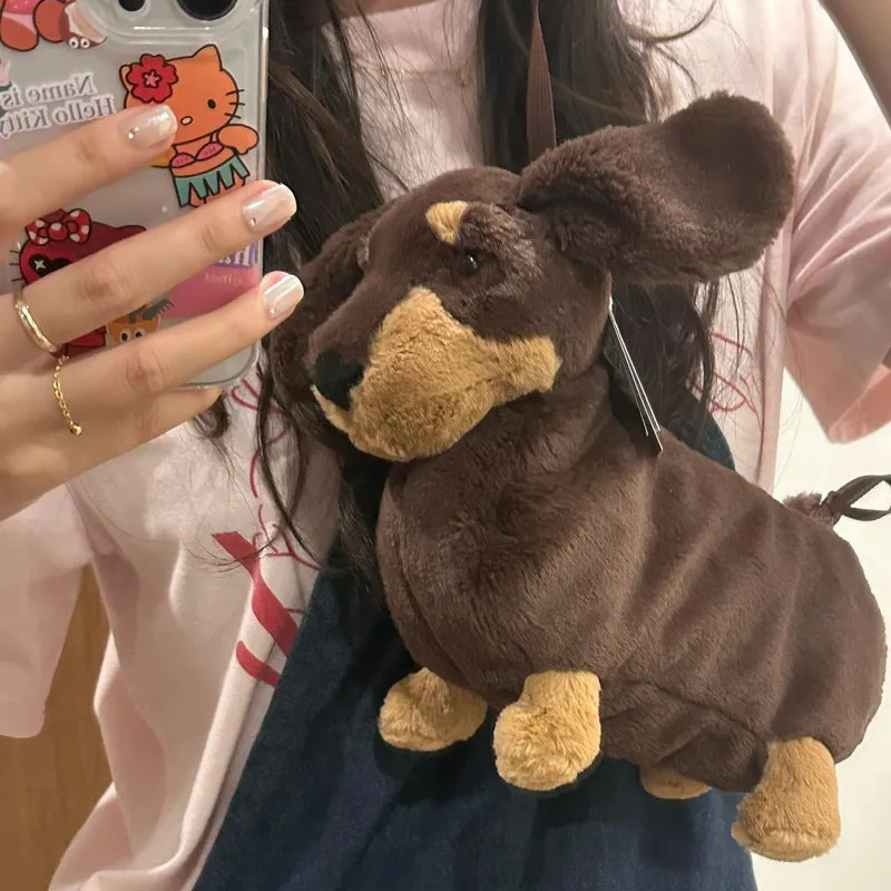 Dog Plush Toy Doggy Cute Cartoon Crossbody Bags