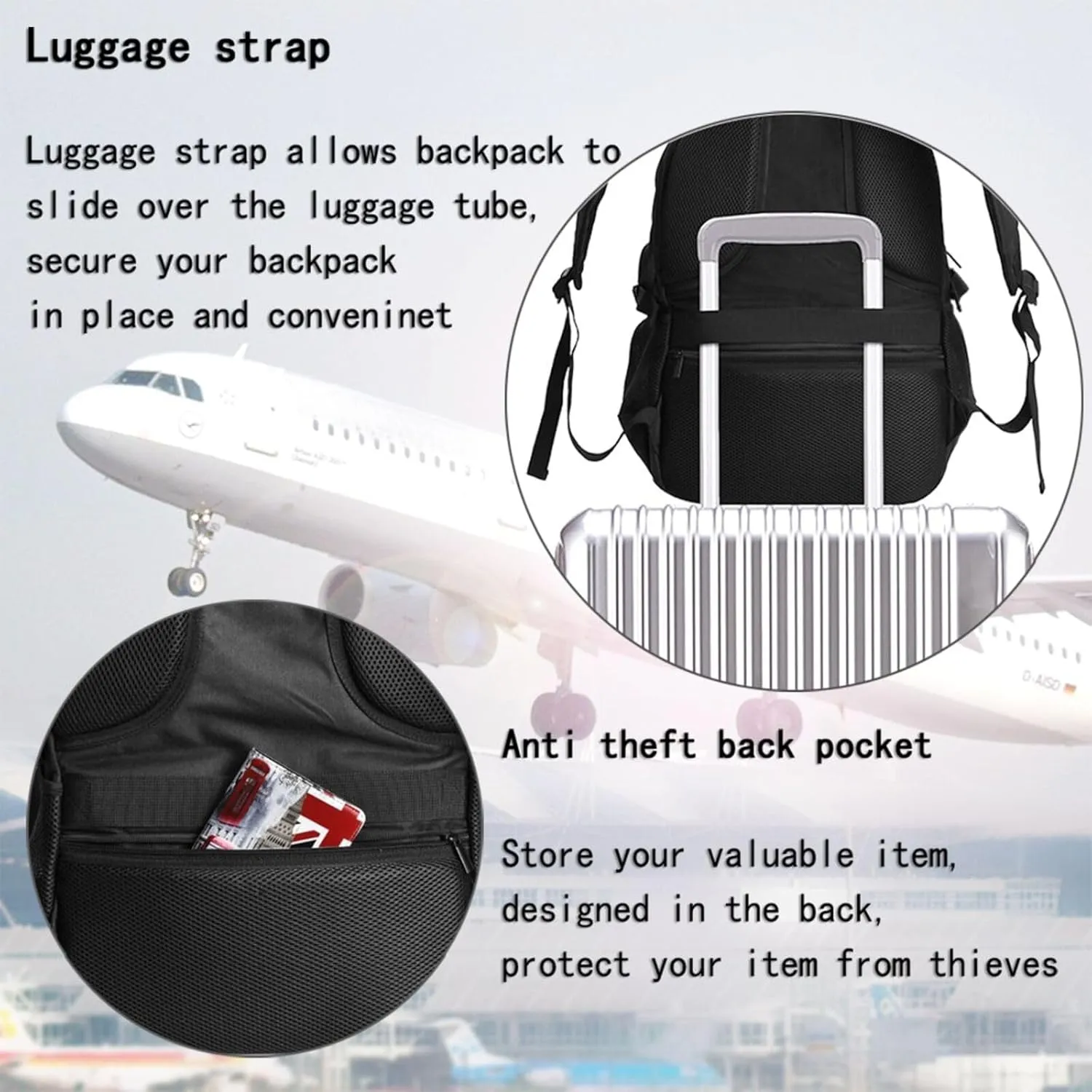 Dominican Dominicana Republic Flag Travel Backpacks Casual Backpack Large Capacity Laptop Rucksack Luggage Daypacks with USB Charging Port Multi-Pockets Bags for Hiking
