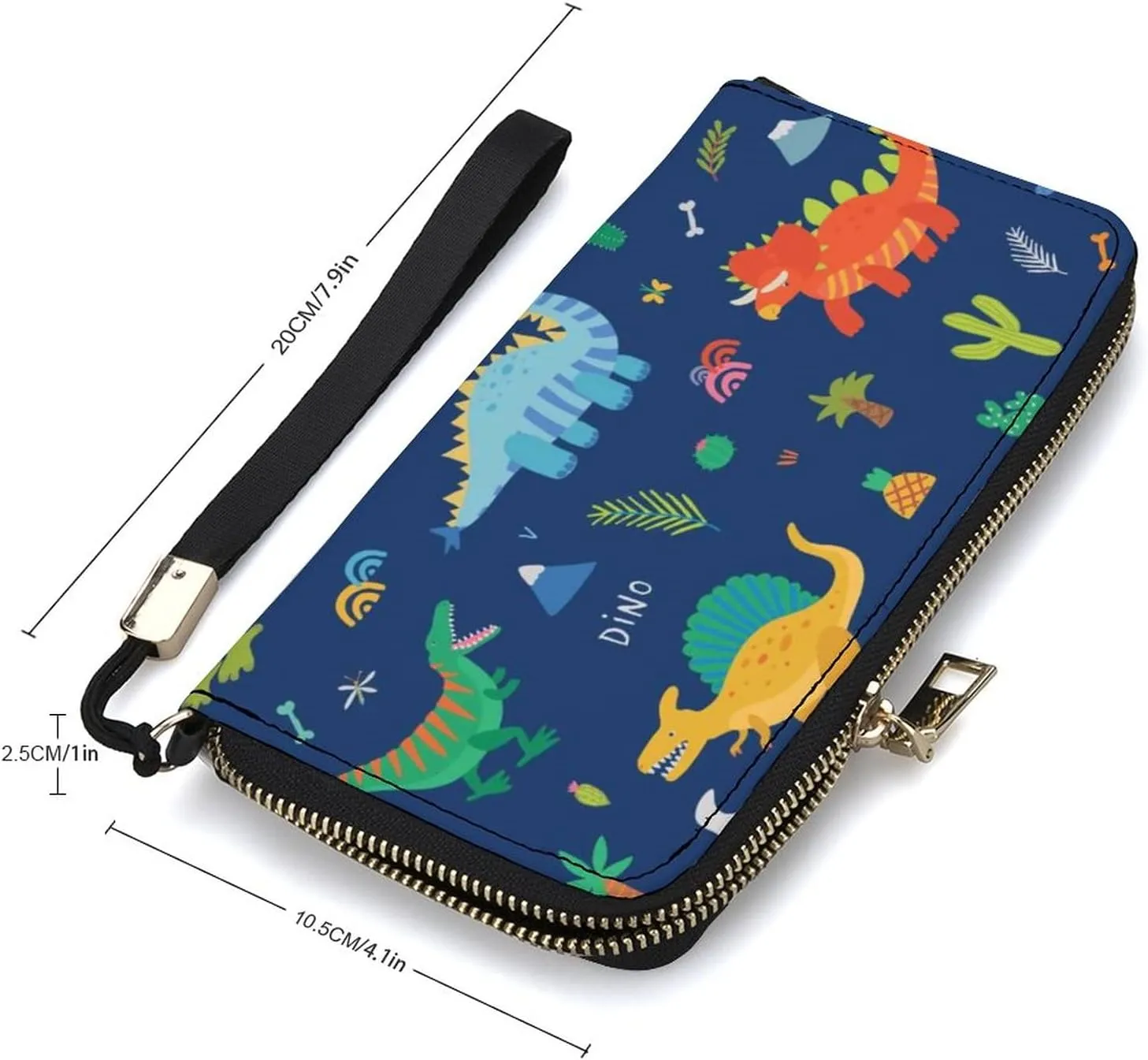 Donnapink Long Clutch Wallet, Long Handbag with Wristlet Strap, PU Leather Zip Purse