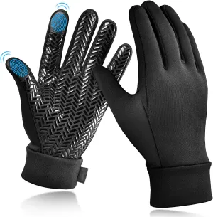 EEFOW Kids Winter Touch Screen Gloves - Cold Weather Windproof Waterproof Fleece Warm Gloves Anti-Slip Cycling Mittens for Aged 4-12 Children Boys & Girls