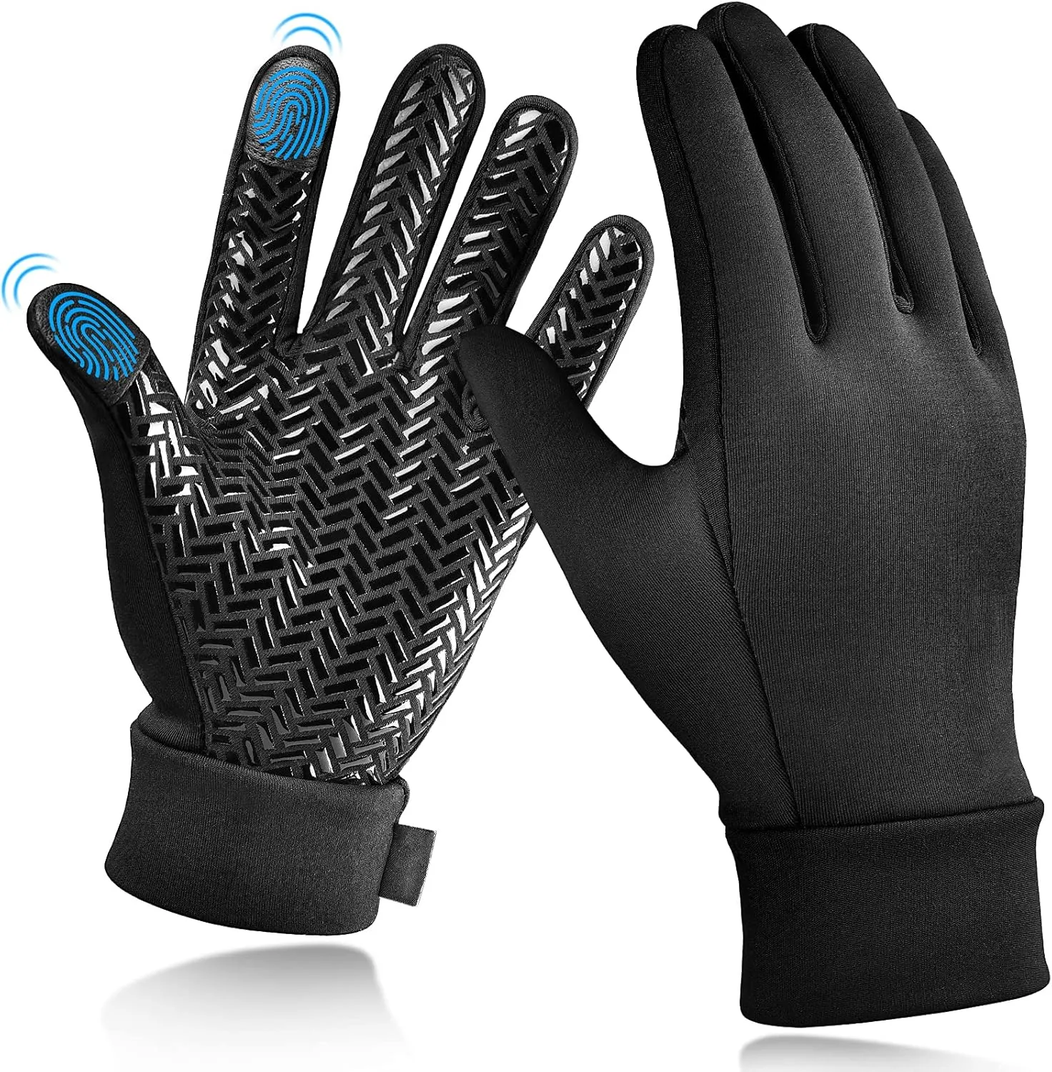 EEFOW Kids Winter Touch Screen Gloves - Cold Weather Windproof Waterproof Fleece Warm Gloves Anti-Slip Cycling Mittens for Aged 4-12 Children Boys & Girls