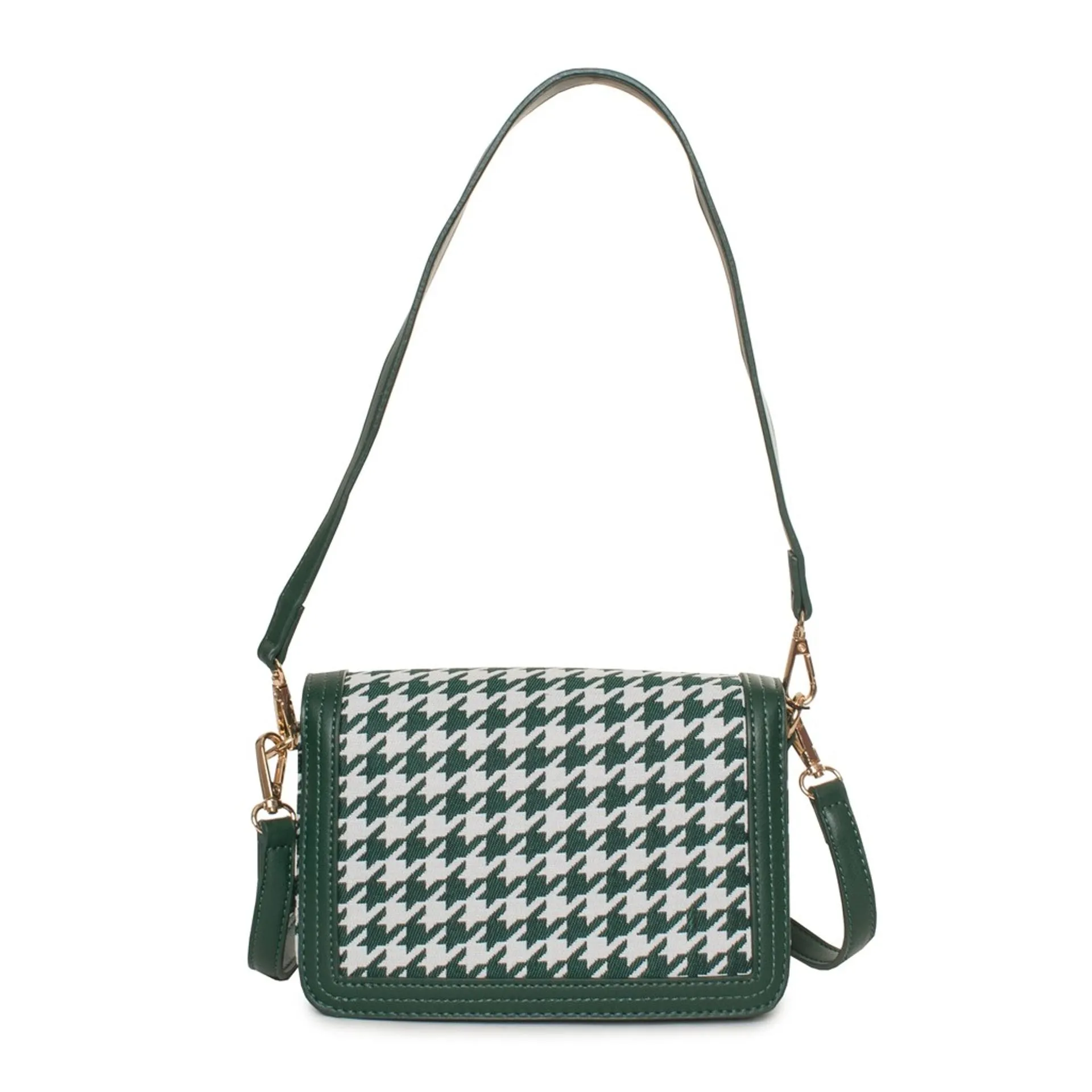 Egon Von Furstenberg green checkered graphic print Handbags