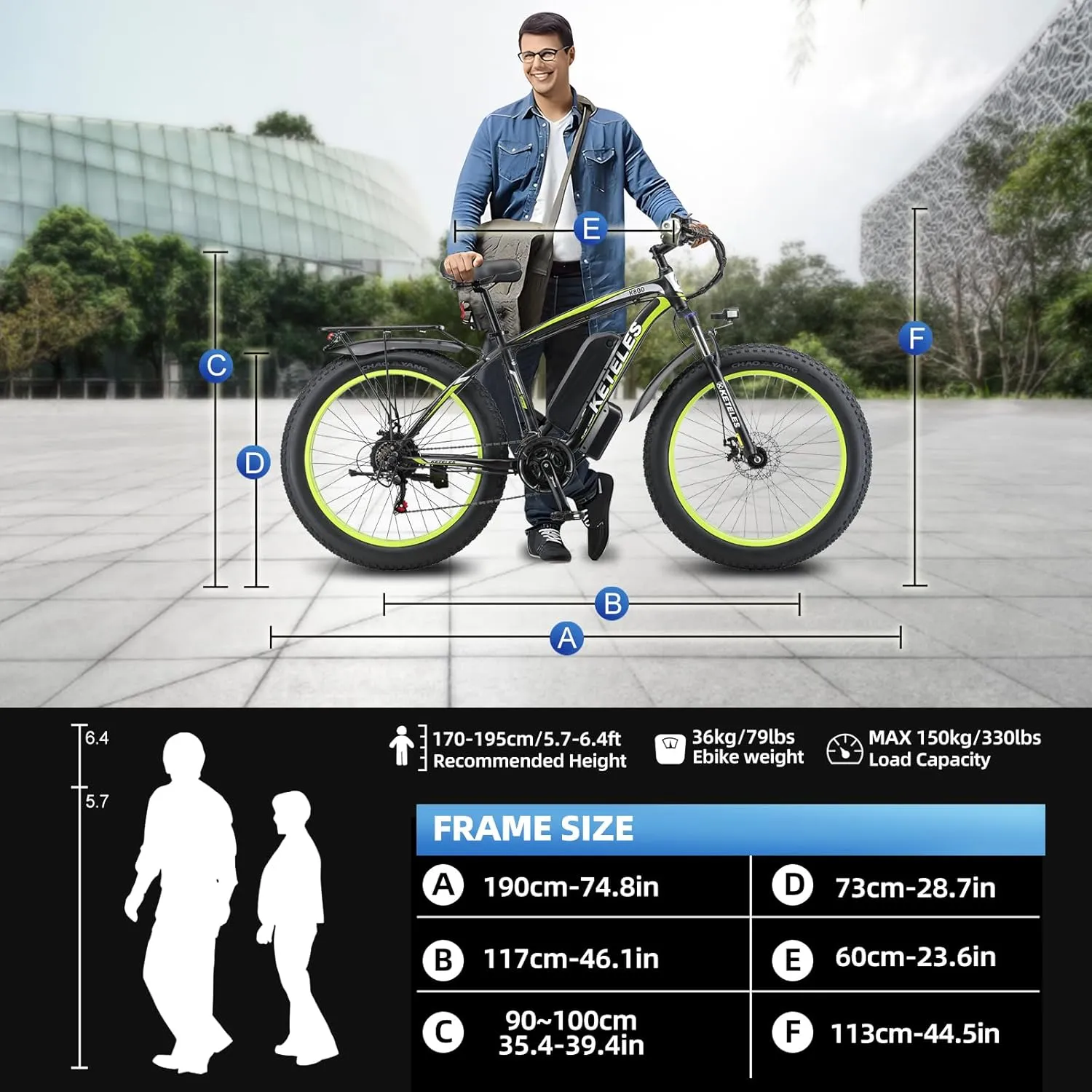 Electric Bike 1000W/2000W Motor, UL Certified, 48V 15/23AH Removable Battery, 26" Fat Tire All-Terrain Ebike, Aluminum Frame, Dual Hydraulic Suspension, Front and Rear Lights, 28-32MPH
