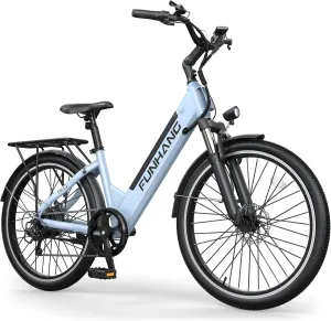 Electric Bike for Adults, 1000W Peak Ebike, 50Miles 21.7MPH Step Thru Electric Bicycle, 26" Commuter E Bikes with 48V Built-in Removable Battery, Adjustable Stem, 7-Speed, Front Suspension
