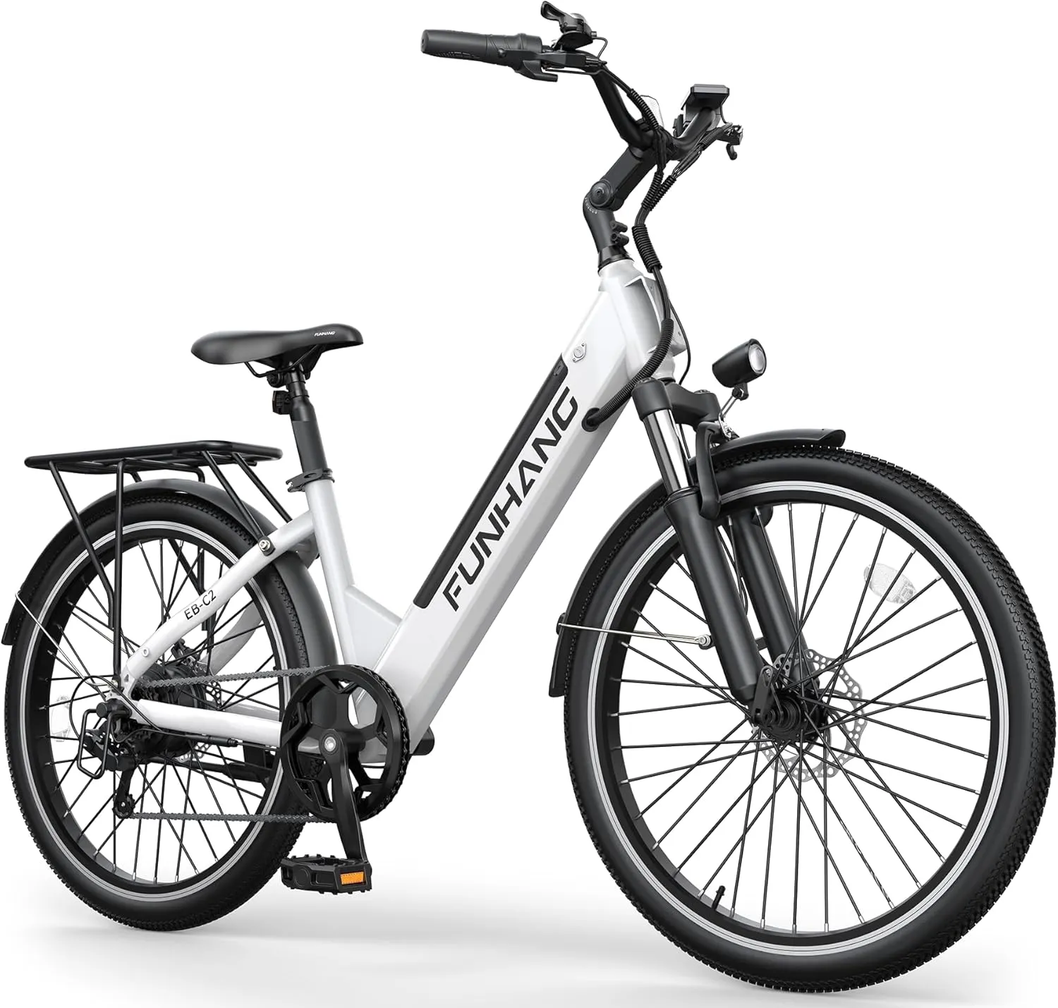 Electric Bike for Adults, 1000W Peak Ebike, 50Miles 21.7MPH Step Thru Electric Bicycle, 26" Commuter E Bikes with 48V Built-in Removable Battery, Adjustable Stem, 7-Speed, Front Suspension