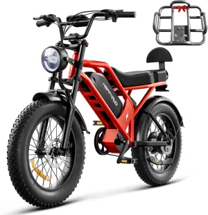 Electric Bike for Adults, 2000W/1500W Motor, 48V 25Ah/18Ah Removable Battery, 20" Fat Tire Ebike, 7-Speed Transmission, Up to 32MPH and 68  Miles Range, All-Terrain E-Bike (G52)