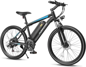 Electric Bike for Adults, Peak 1000W Ebike, 50Miles 21.7MPH Adult Electric Bicycles, 26" Electric Mountain Bike 48V 374.4WH Battery, Commuter E Bike with Adjustable Stem, Fenders, 21 Speed