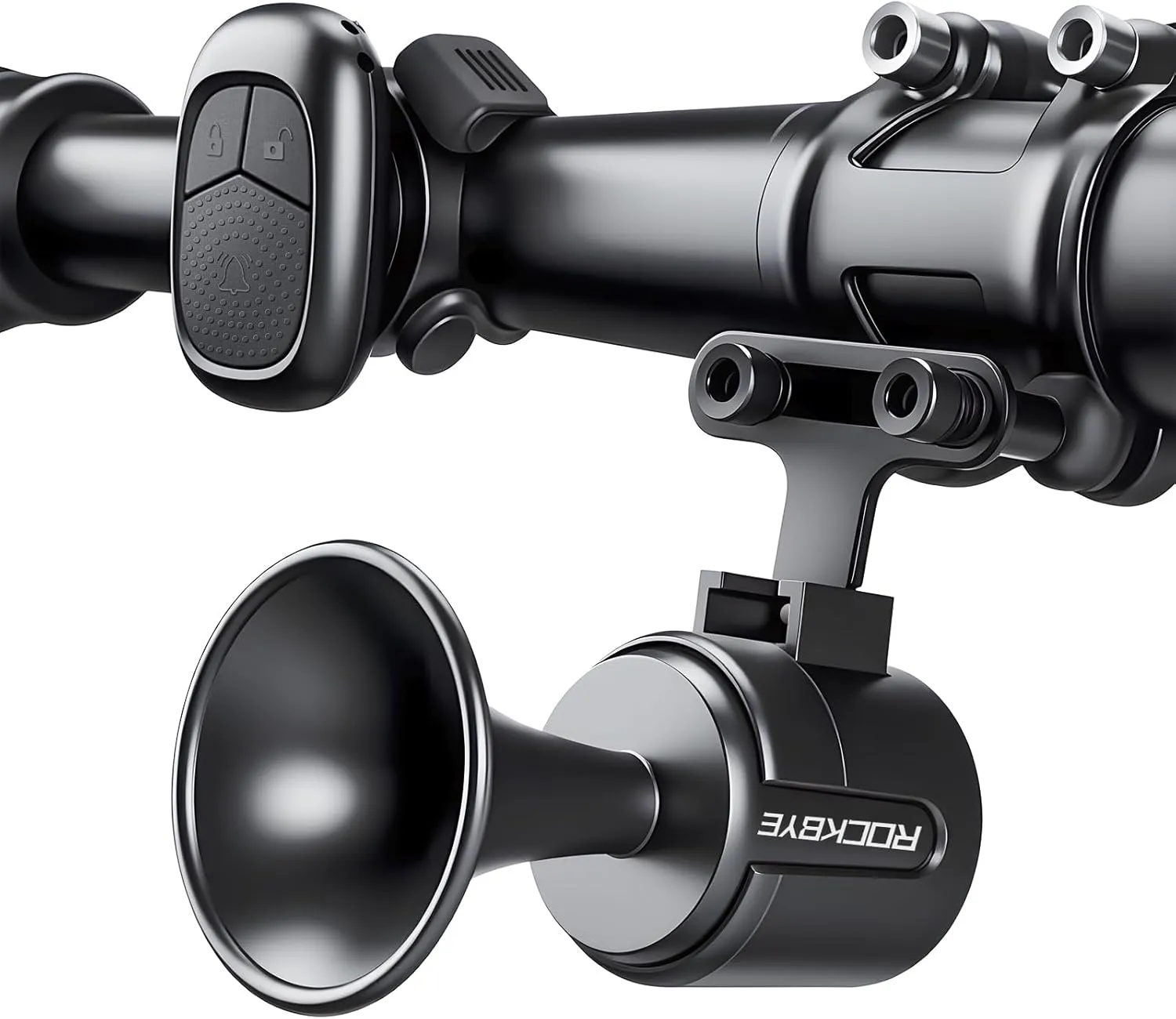 Electric Bike Horn with Anti Theft Alarm, 120dB Loud Bicycle Horn with Wireless Remote, USB-C Rechargeable Bike Bell for Adults Kids Bike/Scooter/Ebike, IPX5 Waterproof & Suspension Mount