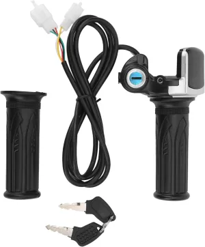 Electric Bike Twist Throttle Grip Lock Key Set Led Indicator Electric Bike Led Throttle Grip Lock Set Key for Motorcycle Scooter 48v