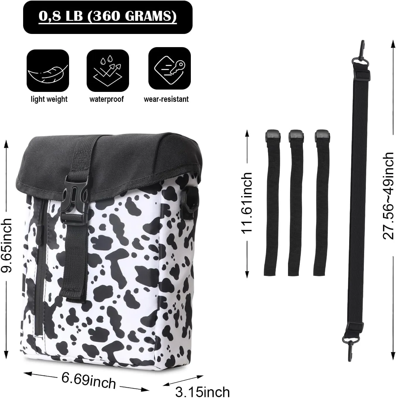 Electric Scooter Bag Storage 4l Handlebar Bag, Soft Waterproof Large Capacity With Shoulder Straps And Reflective Strips For Scooter, Electric Bike, Motorcycle, Cow