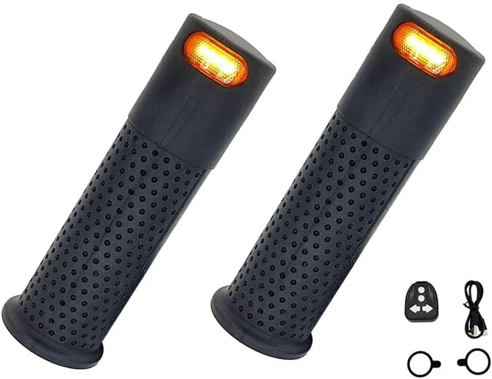 Electric Scooter Handlebar Grips With Turn Signal Lamps Fit For XIAOMI For M365, Handles With Integrated Light Indicators For Control, Scooter Accessories(Black)