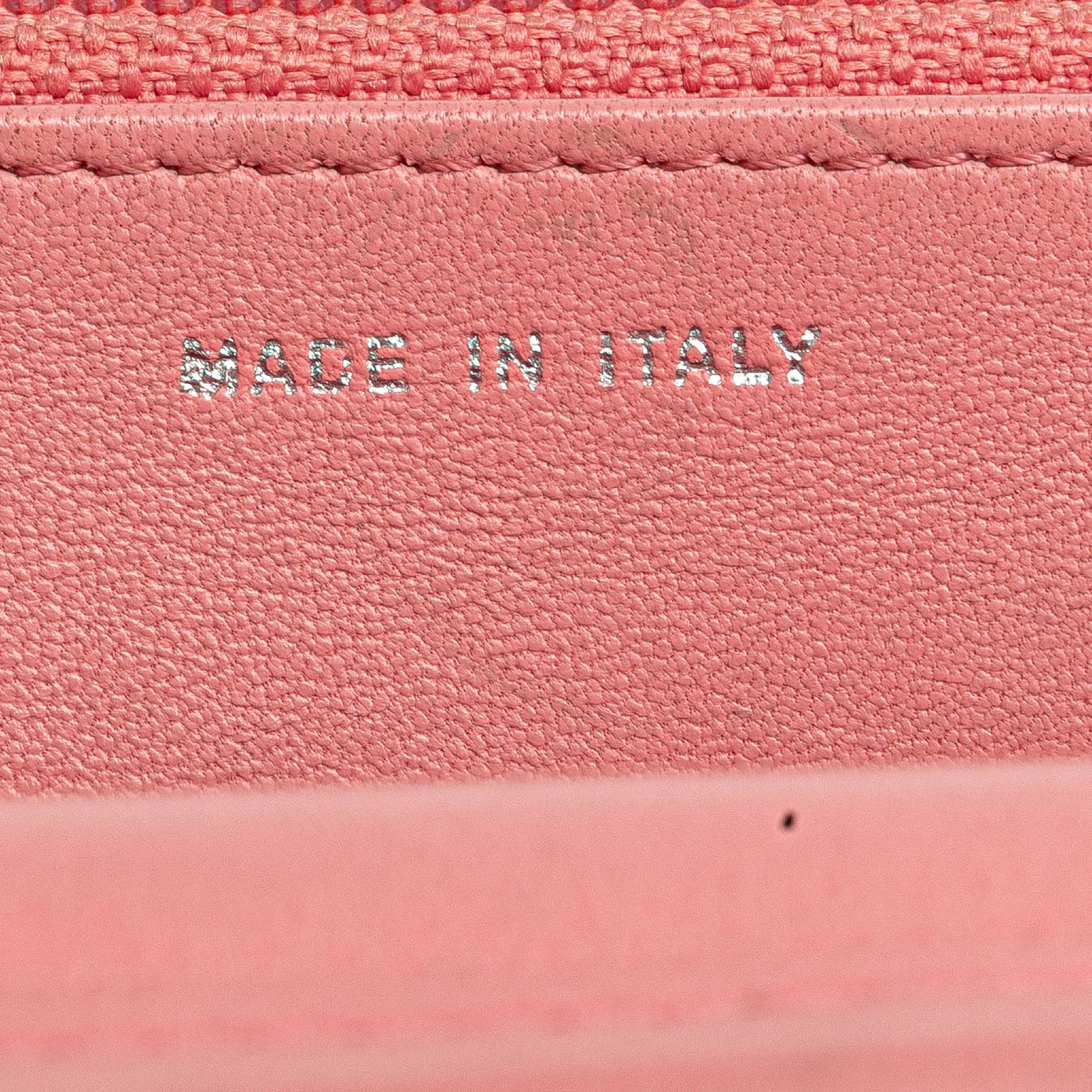 Embossed Lambskin Camellia Wallet On Chain