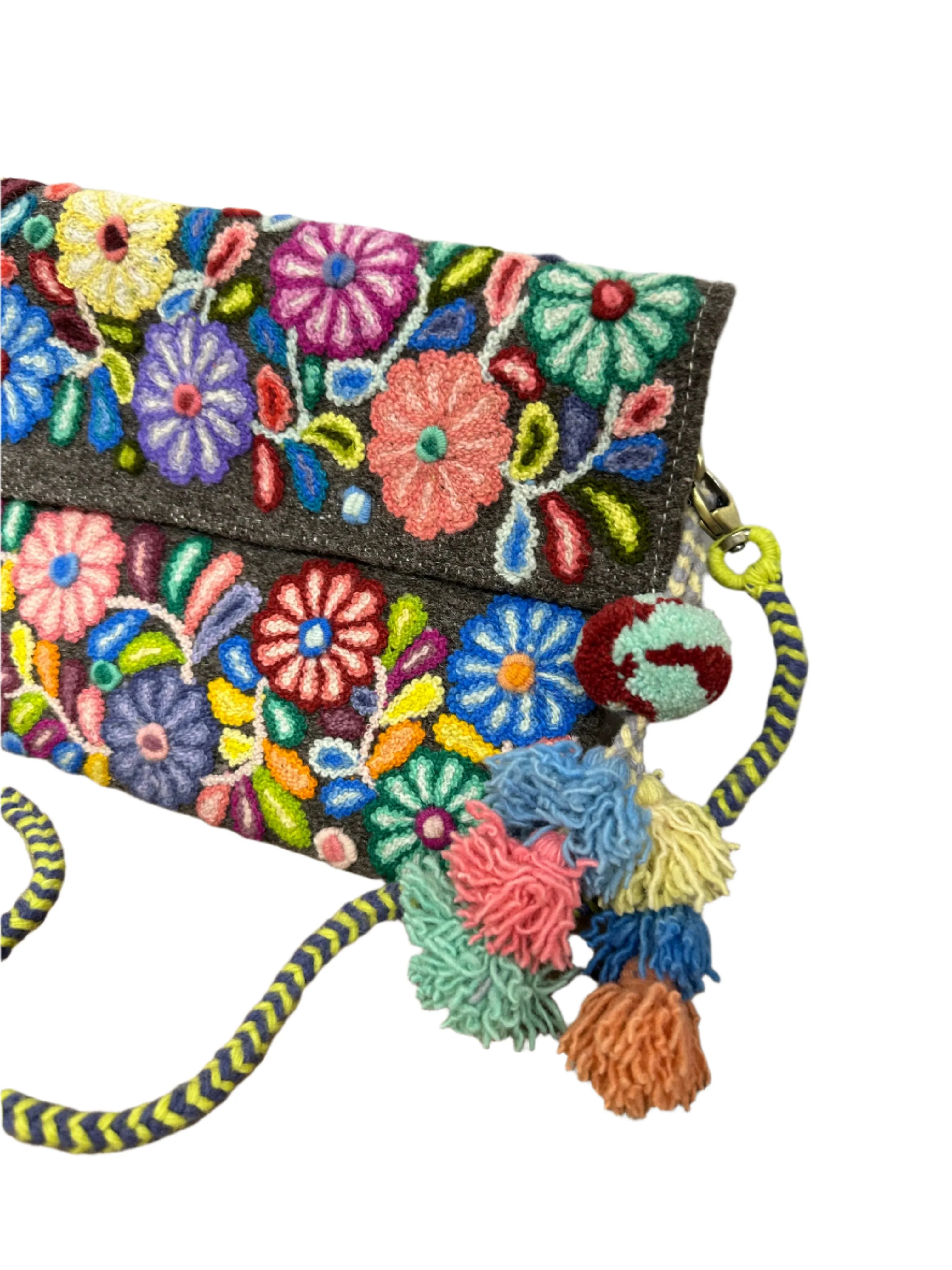 Embroidered Flap Crossbody Bags