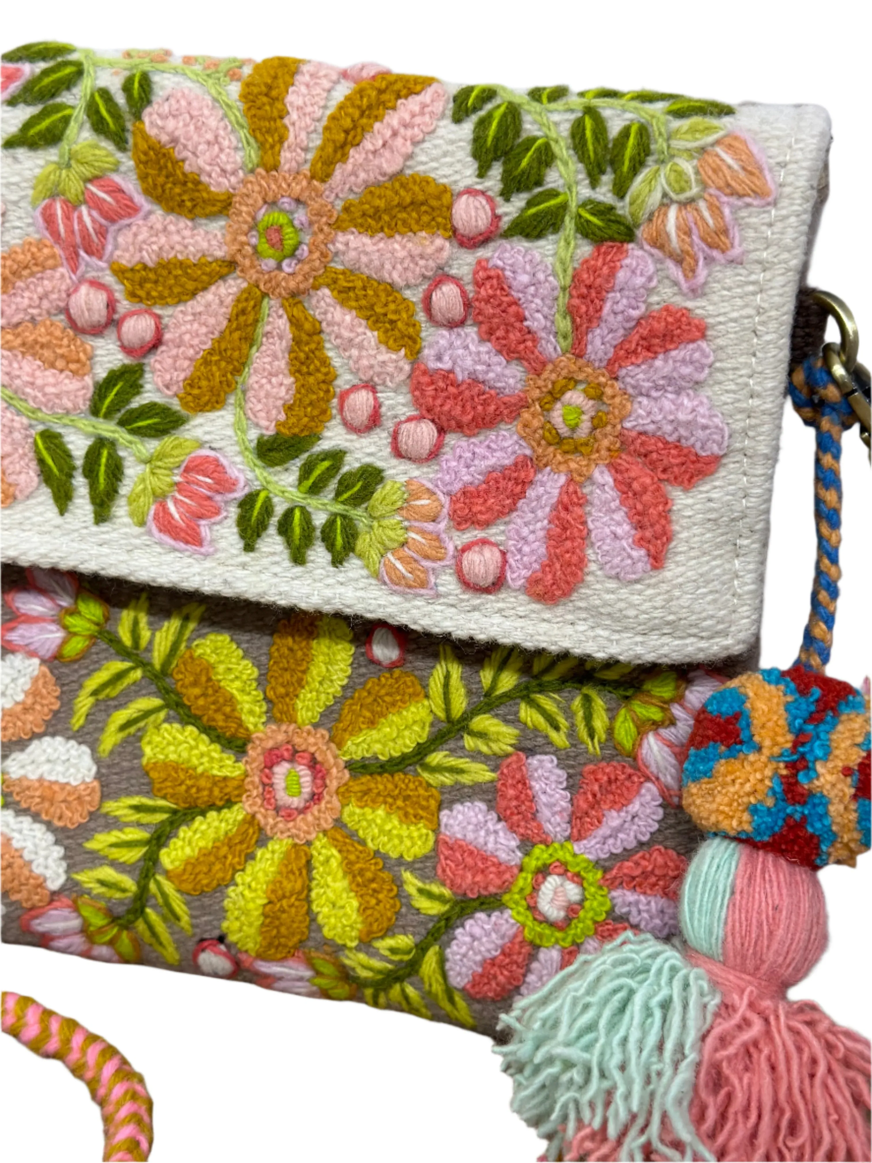 Embroidered Flap Crossbody Bags