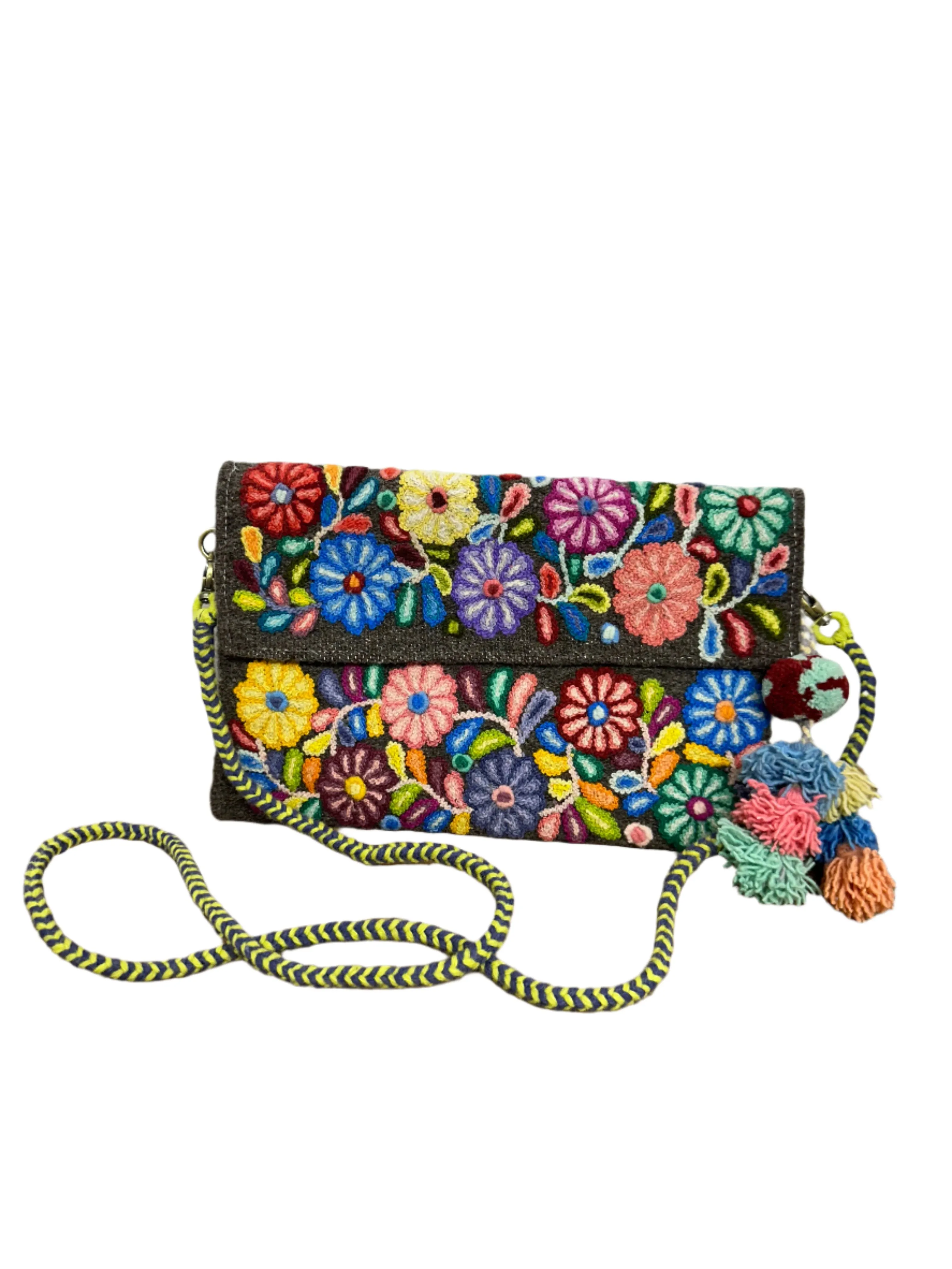 Embroidered Flap Crossbody Bags
