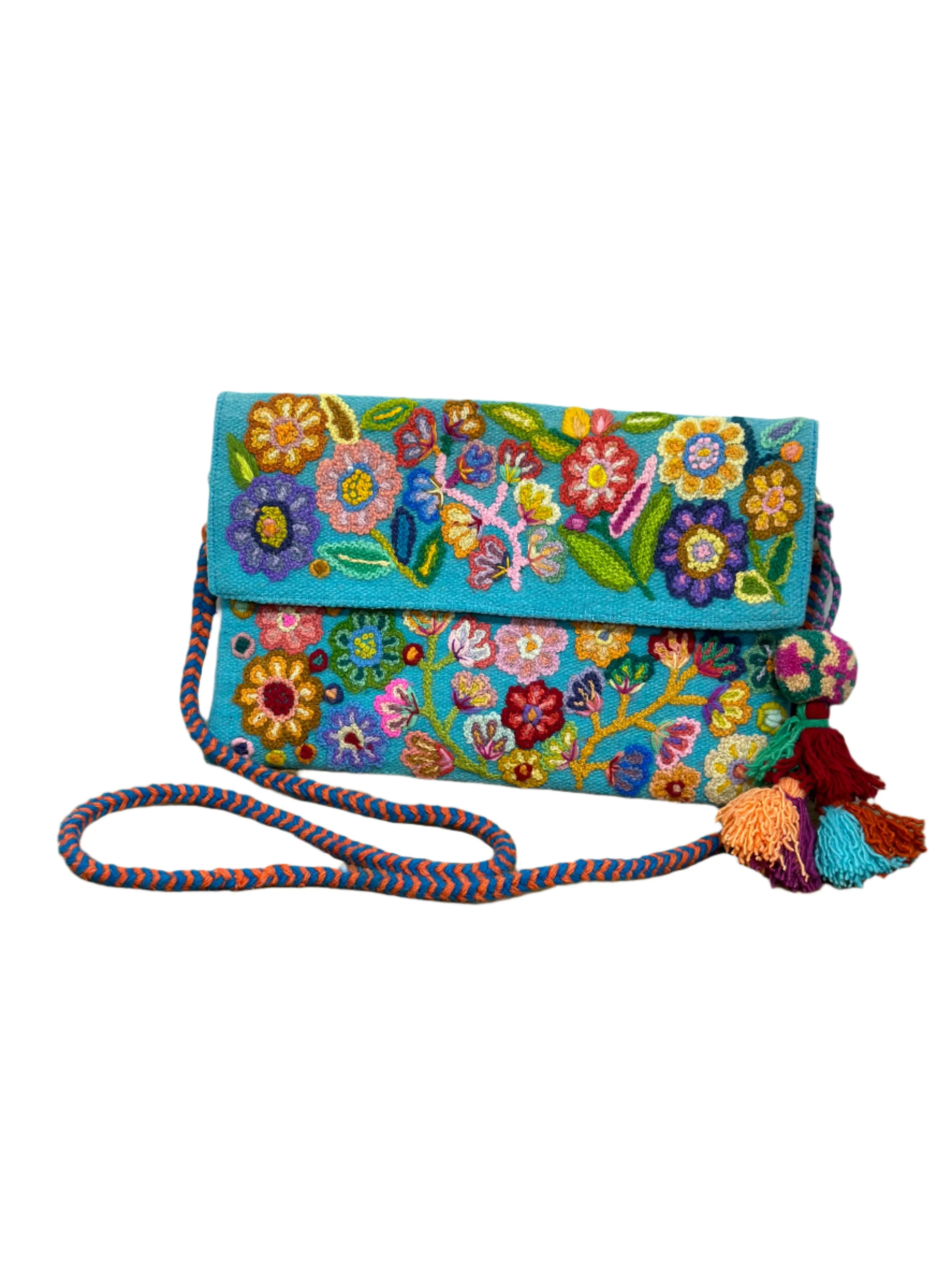 Embroidered Flap Crossbody Bags