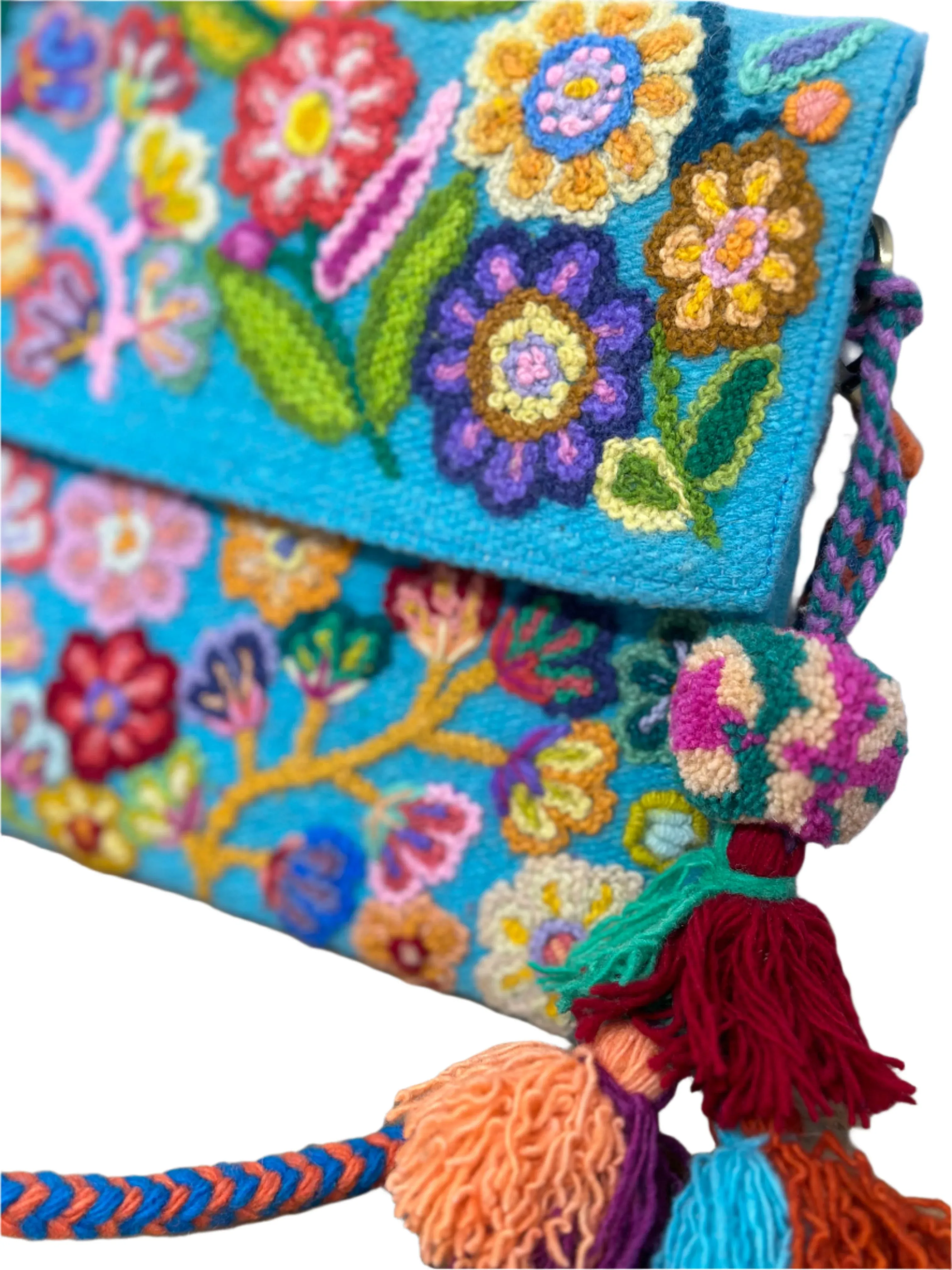 Embroidered Flap Crossbody Bags