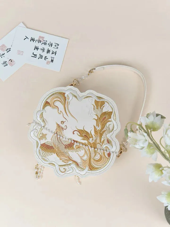 Embroidered Phoenix Crossbody Bag