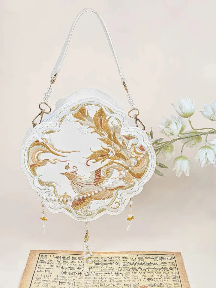 Embroidered Phoenix Crossbody Bag