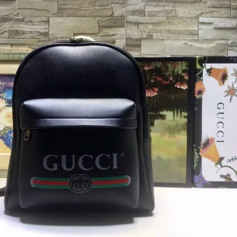 ESMEE - Print leather backpack Black