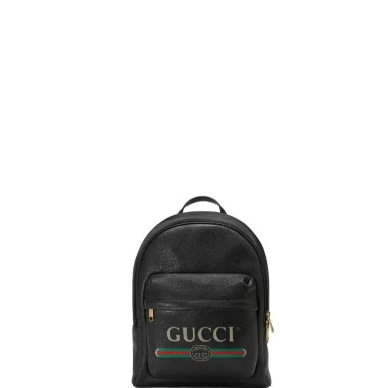 ESMEE - Print leather backpack Black