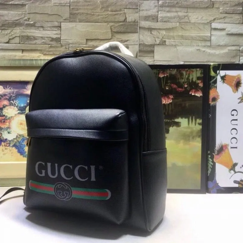 ESMEE - Print leather backpack Black