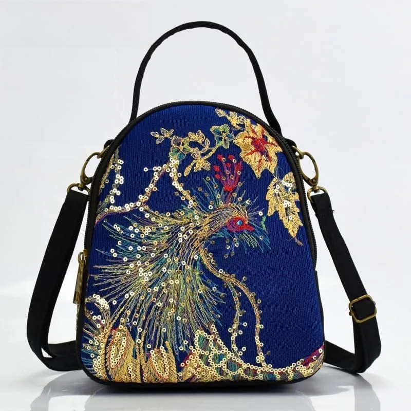 Ethnic Embroidered Portable Diagonal Canvas Embroidery Small Bag